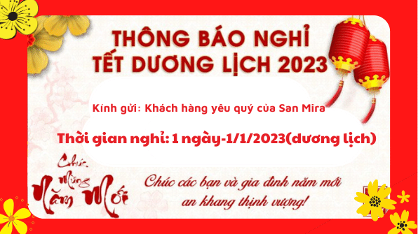 Lunar New Year holiday schedule 2023 - San Mira - Be healthy every day